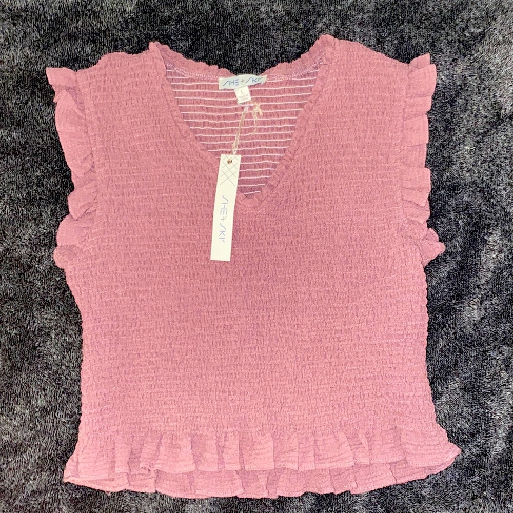 Lavendar colored vest/blouse